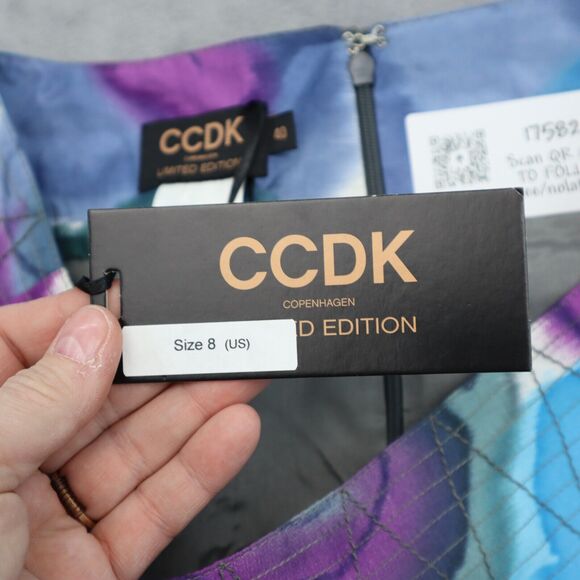 CCDK Skirt Womens 8 Multicolor A Line Pleated Knee Length Hook Eye Zip - Picture 6 of 15